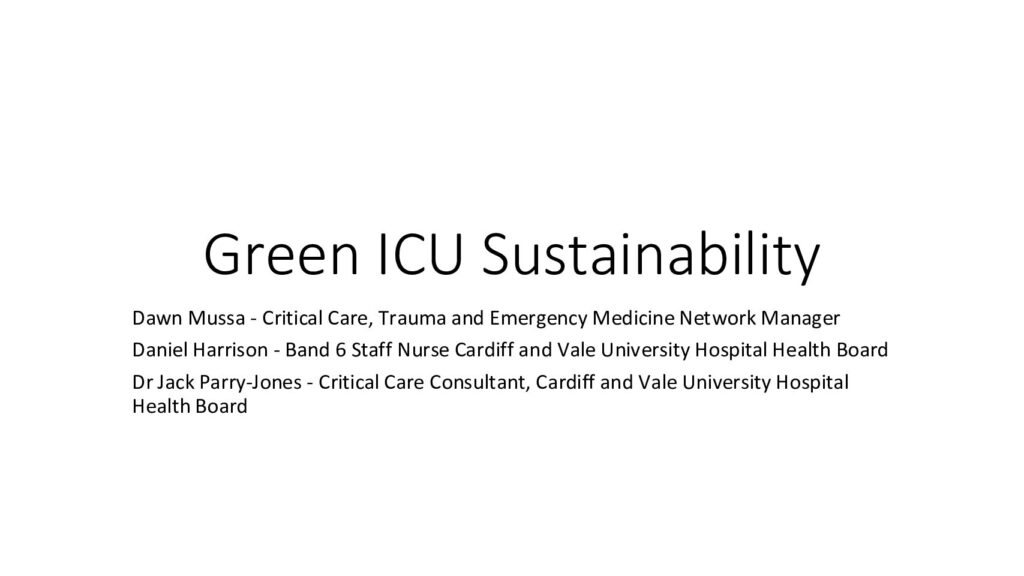 thumbnail of Green ICU Sustainability